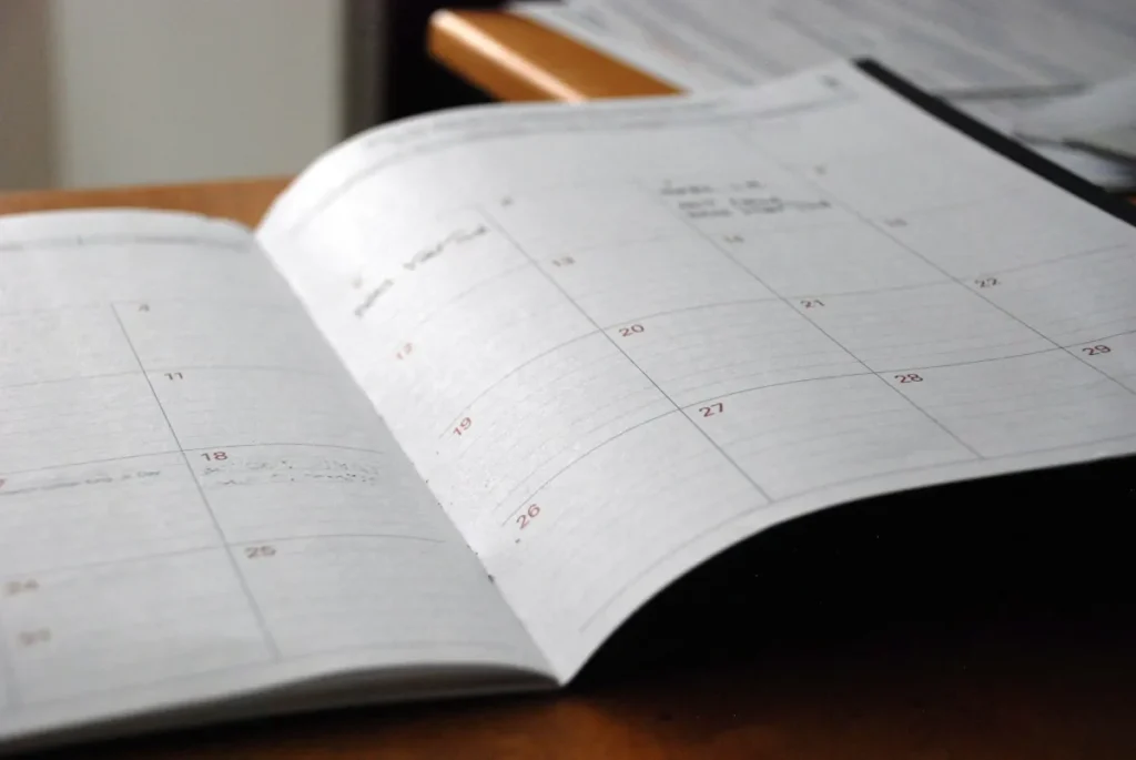 Agenda abierta para planificar cuánto tarda el SEO